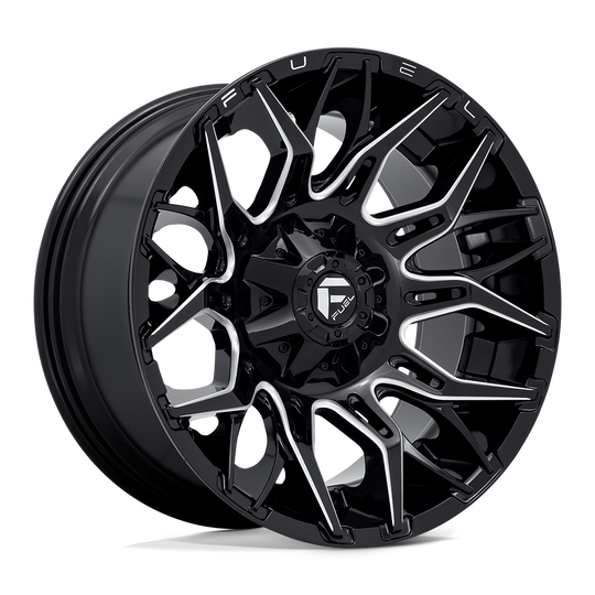 D76920009847 - Fuel Off-Road D769 Twitch 20X10 6X135 / 6X139.7 -18mm Glossy Black Milled - Fuel Off-Road Wheels Canada