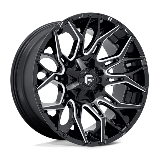 D76922001847 - Fuel Off-Road D769 Twitch 22X10 8X180 -18 mm Glossy Black Milled - Fuel Off-Road Wheels Canada