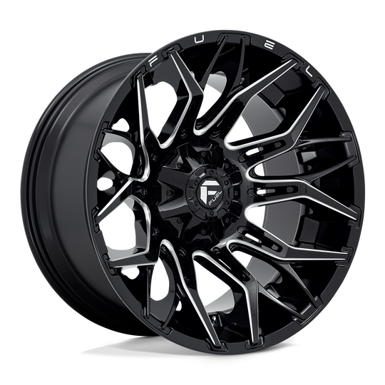 D76922201847 - Fuel Off-Road D769 Twitch 22X12 8X180 -44 mm Glossy Black Milled - Fuel Off-Road Wheels Canada