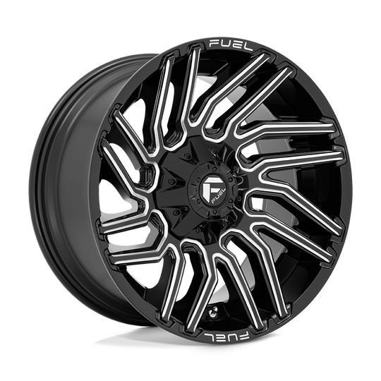 D77320009847 - Fuel Off-Road D773 Typhoon 20X10 6X135 6X139.7 -18 mm Gloss Black Milled - Fuel Off-Road Wheels Canada