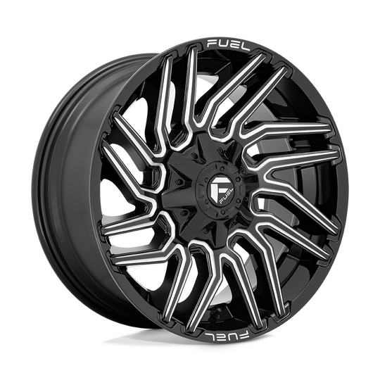 D77320901850 - Fuel Off-Road D773 Typhoon 20X9 8X180 1mm Gloss Black Milled - Fuel Off-Road Wheels Canada