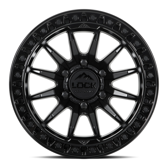 TRAIL-2957GB - Lock Offroad Trail 20X9 5X127 ET 1mm Matte Black With Gloss Black Ring - Lock Offroad Wheels Canada