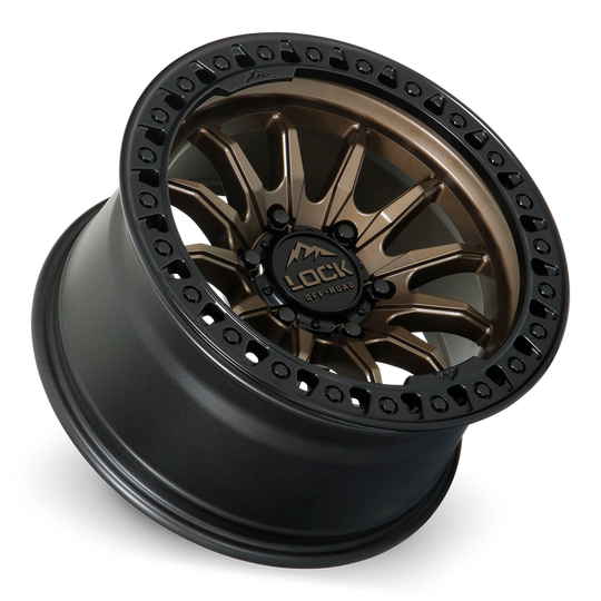 TRAIL-2169MRMBR - Lock Offroad Trail 20X10 6X139.7 ET -18mm Matte Bronze With Matte Black Ring - Lock Offroad Wheels Canada