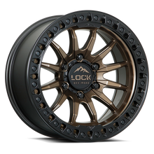 Charger l'image dans la galerie, TRAIL-78563MRMBR25 - Lock Offroad Trail 17X8.5 6X135 ET 25mm Matte Bronze With Matte Black Ring - Lock Offroad Wheels Canada