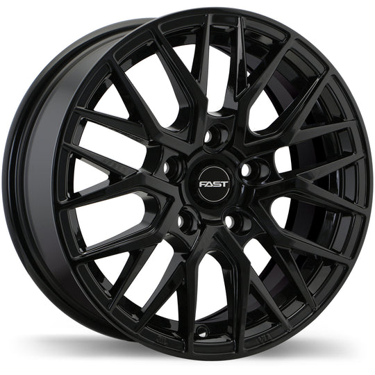 F238-1565-65BN+40C726 - Fast Wheels Tronic 15X6.5 5X114.3 40mm Gloss Black - Fast Wheels Wheels Canada