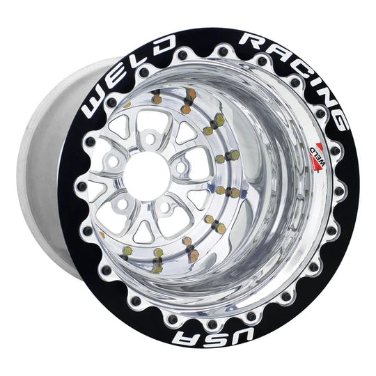 84P-510208MP - Weld Racing V-Series 15X10 5X114.3 ET -38mm Polished Center - Polished Shell - Weld Racing Wheels Canada