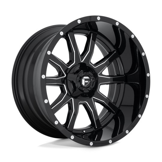 D62722202647 - Fuel Off-Road D627 Vandal 22X12 5X114.3 / 5X127 -43mm Gloss Black Milled - Fuel Off-Road Wheels Canada