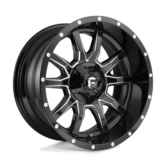 D62718907050 - Fuel Off-Road D627 Vandal 18X9 5X139.7 5X150 1mm Gloss Black Milled - Fuel Off-Road Wheels Canada