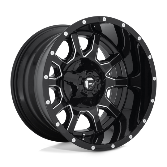 D62720201847 - Fuel Off-Road D627 Vandal 20X12 8X180 -43 mm Gloss Black Milled - Fuel Off-Road Wheels Canada