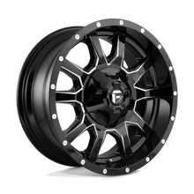 Load image into Gallery viewer, D62720908257 - Fuel Off-Road D627 Vandal 20X9 8X165.1 20mm Gloss Black Milled - Fuel Off-Road Wheels Canada