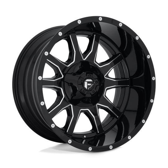 D62722208247 - Fuel Off-Road D627 Vandal 22X12 8X165.1 -43 mm Gloss Black Milled - Fuel Off-Road Wheels Canada