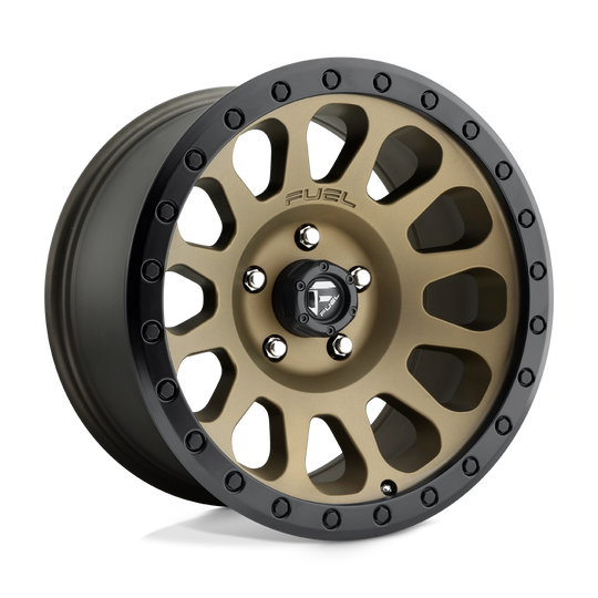 D60020908350 - Fuel Off-Road D600 Vector 20X9 6X139.7 1mm Matte Bronze Black Bead Ring - Fuel Off-Road Wheels Canada