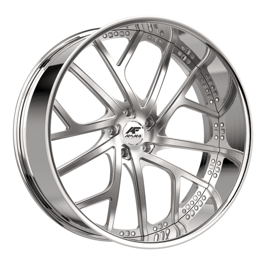 VER2493BLL10F1BCR - Amani Verge-L 24X9 Blank 1mm Brush Center Chrome Lip - Amani Wheels Canada