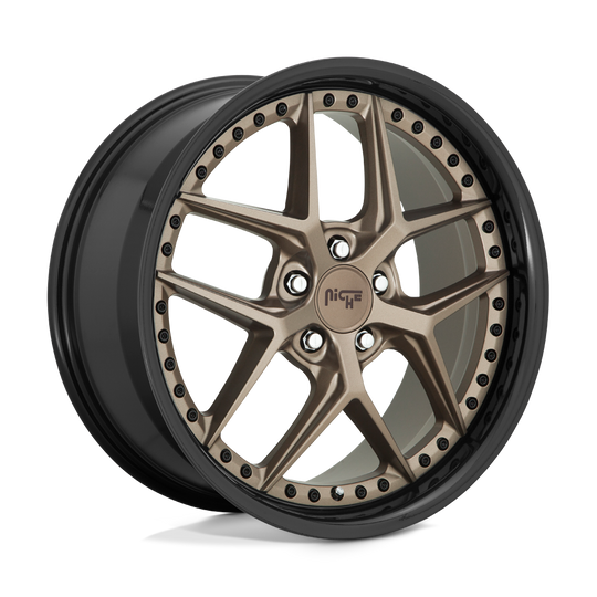 M2272090F8+38 - Niche M227 Vice 20X9 5X112  38mm Matte Bronze Black Bead Ring - Niche Wheels Canada