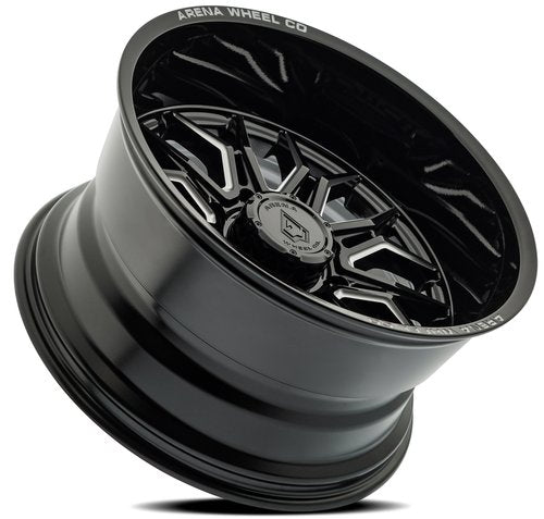 A117222017N04416 - Arena Violator 22X12 8X170 -44mm Gloss Black And Milled - Arena Wheels Canada