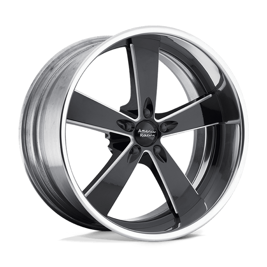 VN472780XX - American Racing VN472 Burnout 17X8 BLANK  mm Two-Piece Black Milled Center Polished Rim - American Racing Wheels Canada