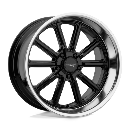 VN50789550300 - American Racing VN507 Rodder 18X9.5 5X127  0mm Gloss Black Diamond Cut Lip - American Racing Wheels Canada