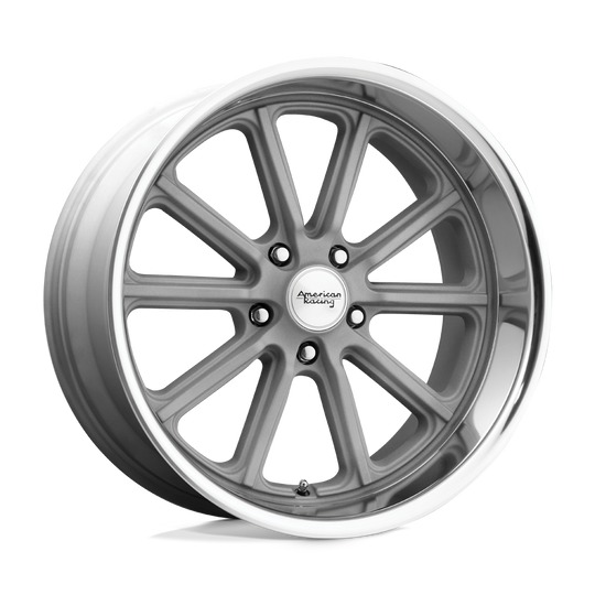 VN50728012400 - American Racing VN507 Rodder 20X8 5X114.3  0mm Vintage Silver Diamond Cut Lip - American Racing Wheels Canada