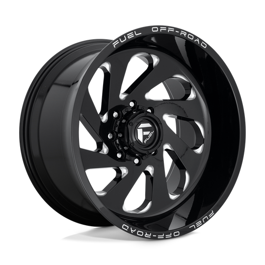D63722201847 - Fuel Off-Road D637 Vortex 22X12 8X180 -44 mm Gloss Black Milled - Fuel Off-Road Wheels Canada