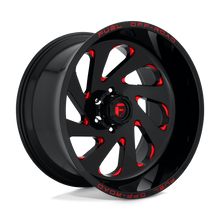 Load image into Gallery viewer, D63822208447 - Fuel Off-Road D638 Vortex 22X12 6X139.7 -44 mm Gloss Black Red Tinted Clear - Fuel Off-Road Wheels Canada