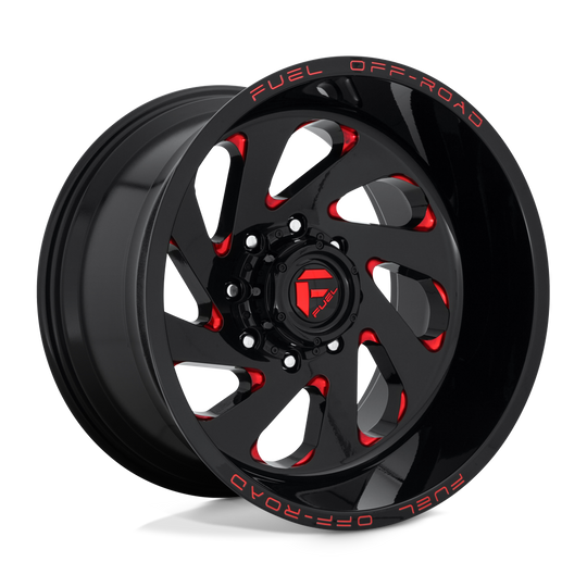 D63820201847 - Fuel Off-Road D638 Vortex 20X12 8X180 -44 mm Gloss Black Red Tinted Clear - Fuel Off-Road Wheels Canada