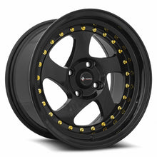 Load image into Gallery viewer, VR02158040020BK - Vors VR2 15X8 4X100 20MM All Black Gold Rivet - Vors Wheels Canada