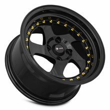 Load image into Gallery viewer, VR02158040020BK - Vors VR2 15X8 4X100 20MM All Black Gold Rivet - Vors Wheels Canada