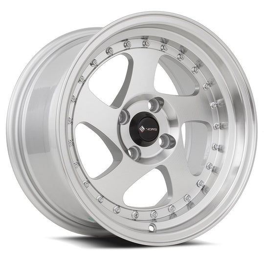 VR02158040020S-498 - Vors VR2 15X8 4X98 20MM Silver Machine Face Lip Chrome Rivet - Vors Wheels Canada