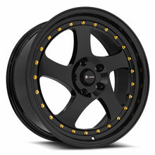 Load image into Gallery viewer, VR02188051435BK-520 - Vors VR2 18X8 5X120 35MM All Black Gold Rivet - Vors Wheels Canada