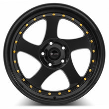 Load image into Gallery viewer, VR02188051435BK-508 - Vors VR2 18X8 5X108 35MM All Black Gold Rivet - Vors Wheels Canada