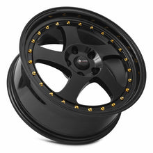 Load image into Gallery viewer, VR02188051435BK-510 - Vors VR2 18X8 5X110 35MM All Black Gold Rivet - Vors Wheels Canada