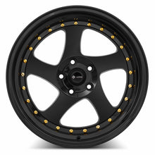 Load image into Gallery viewer, VR02189051435BK - Vors VR2 18X9 5X114.3 35MM All Black Gold Rivet - Vors Wheels Canada