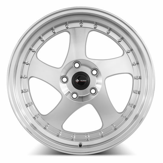 VR02189051435S-508 - Vors VR2 18X9 5X108 35MM Silver Machine Face Lip Chrome Rivet - Vors Wheels Canada