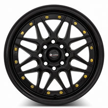Charger l'image dans la galerie, VR0715708H35BK - Vors VR7 15X7 4X100 / 4X114.3 35mm All Black Gold Rivet - Vors Wheels Canada