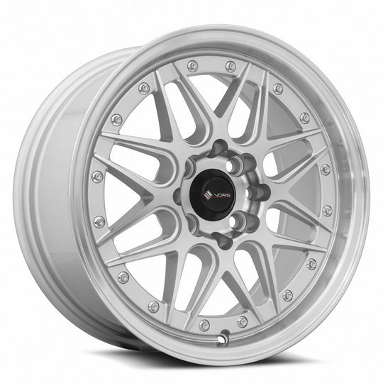 VR0716708H38S - Vors VR7 16X7 4X114.3 / 4X100 38mm Silver Machine Face Lip Chrome Rivet - Vors Wheels Canada