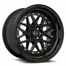 Charger l'image dans la galerie, VR0715808H0BK - Vors VR7 15X8 4X114.3 / 4X100 0mm All Black Gold Rivet - Vors Wheels Canada