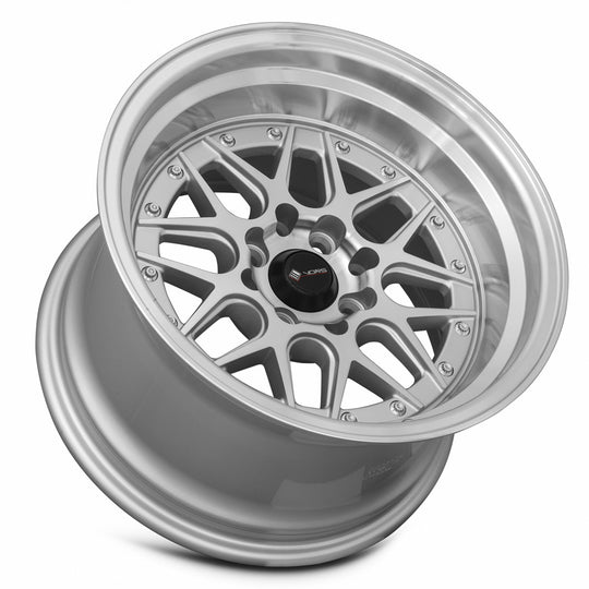 VR0715908H0S - Vors VR7 15X9 4X114.3 / 4X100 0mm Silver Machine Face Lip Chrome Rivet - Vors Wheels Canada