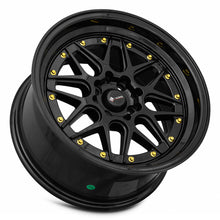 Charger l'image dans la galerie, VR0716808H20BK-408 - Vors VR7 16X8 4X108 20MM All Black Gold Rivet - Vors Wheels Canada