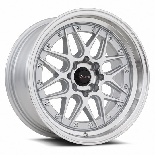 VR0716808H20S-498 - Vors VR7 16X8 4X98 20MM Silver Machine Face Lip Chrome Rivet - Vors Wheels Canada