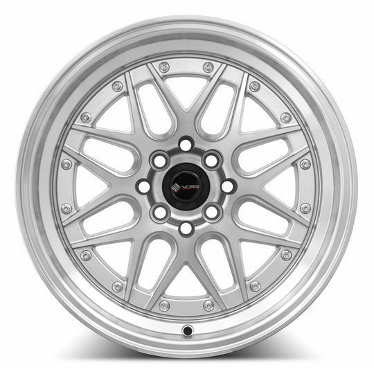 VR0716808H20S - Vors VR7 16X8 4X114.3 / 4X100 20mm Silver Machine Face Lip Chrome Rivet - Vors Wheels Canada