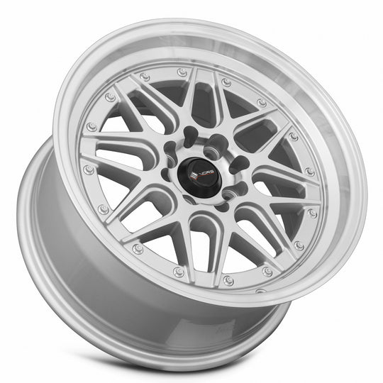 VR0716808H20S-498 - Vors VR7 16X8 4X98 20MM Silver Machine Face Lip Chrome Rivet - Vors Wheels Canada