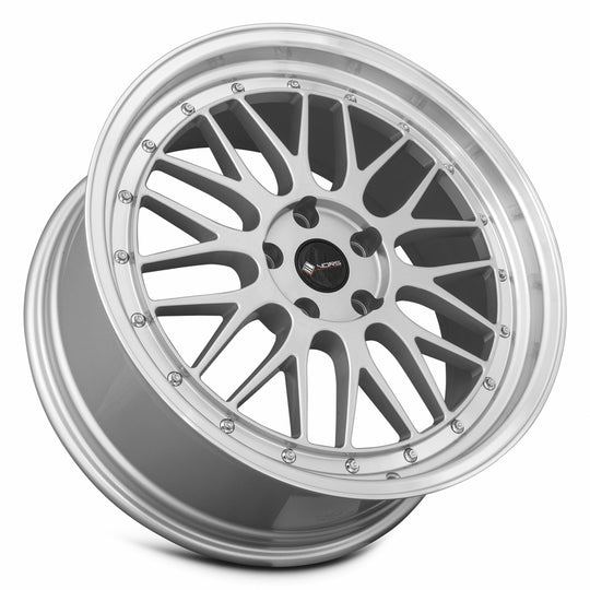 VR08188050035S - Vors VR8 18X8 5X100 35MM Silver Machine Lip Chrome Rivet - Vors Wheels Canada