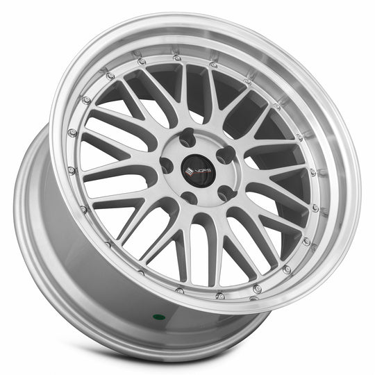 VR08199551435S-508 - Vors VR8 19X9.5 5X108 35MM Silver Machine Lip Chrome Rivet - Vors Wheels Canada