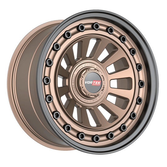 70220955X6XBL0MBRB - Vortek VRD-702 20X9.5 Blank 5X/6X 0mm Matte Bronze Black Bolts  Lip - Vortek Wheels Canada