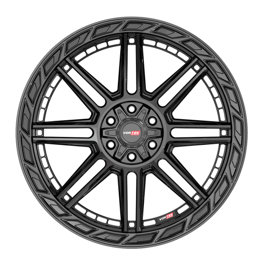 501221057-18GB - Vortek VRP-501 22X10 6X139.7 / 6X135 -18mm Gloss Black - Vortek Wheels Canada