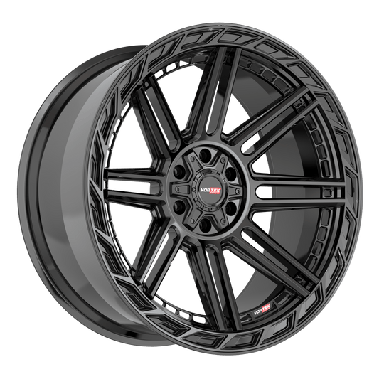 501221057-18GB - Vortek VRP-501 22X10 6X139.7 / 6X135 -18mm Gloss Black - Vortek Wheels Canada
