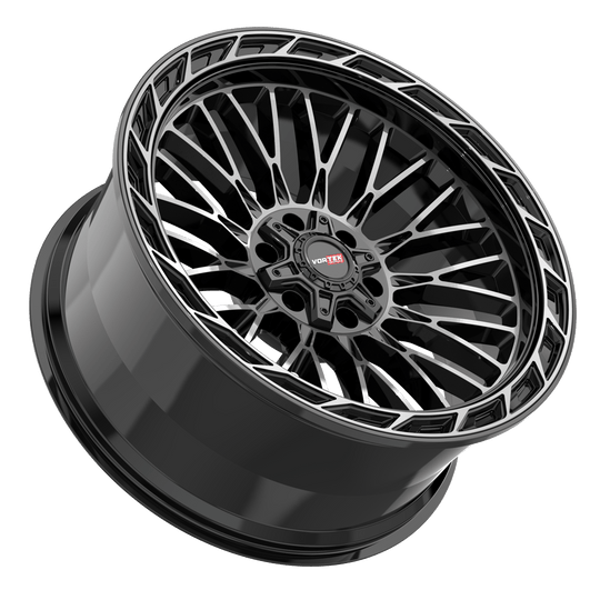 502201043-18BDCDT - Vortek VRP-502 20X10 5X127 / 5X139.7 -18mm Black Diamond Cut W/ Dark Tint - Vortek Wheels Canada