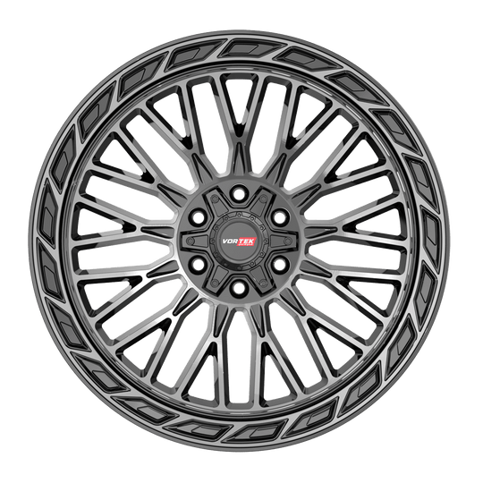 502201043-18BDCDT - Vortek VRP-502 20X10 5X127 / 5X139.7 -18mm Black Diamond Cut W/ Dark Tint - Vortek Wheels Canada