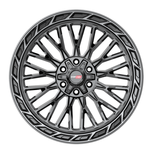 502221057-18BDCTR - Vortek VRP-502 22X10 6X139.7 / 6X135 -18mm Black Diamond Cut Ring W/ Dark Tint - Vortek Wheels Canada