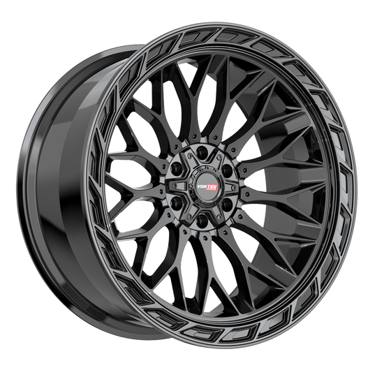 503201057-18GB - Vortek VRP-503 20X10 6X139.7 / 6X135 -18mm Gloss Black - Vortek Wheels Canada